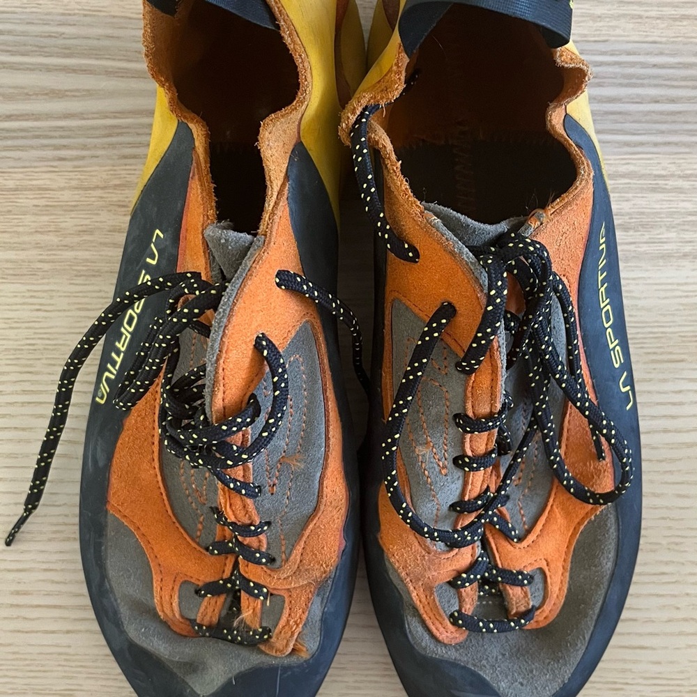 La Sportiva Size 42.5 Yellow and Orange Climbing Shoes - barely worn